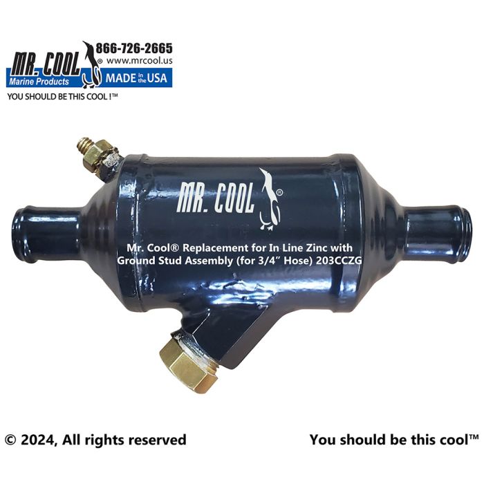 In Line Zinc For Added Protection With Ground Stud Assembly (for 3/4” Hose)
