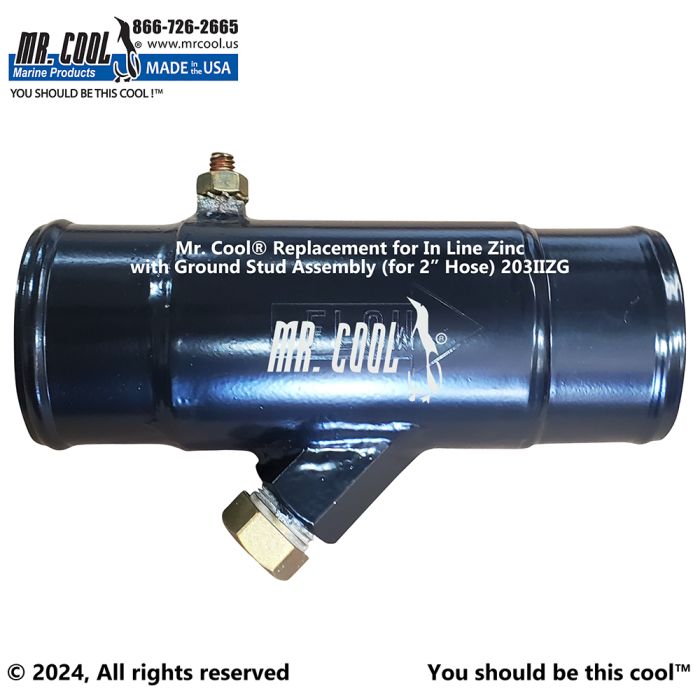 In Line Zinc For Added Protection With Ground Stud Assembly (for 2” Hose)
