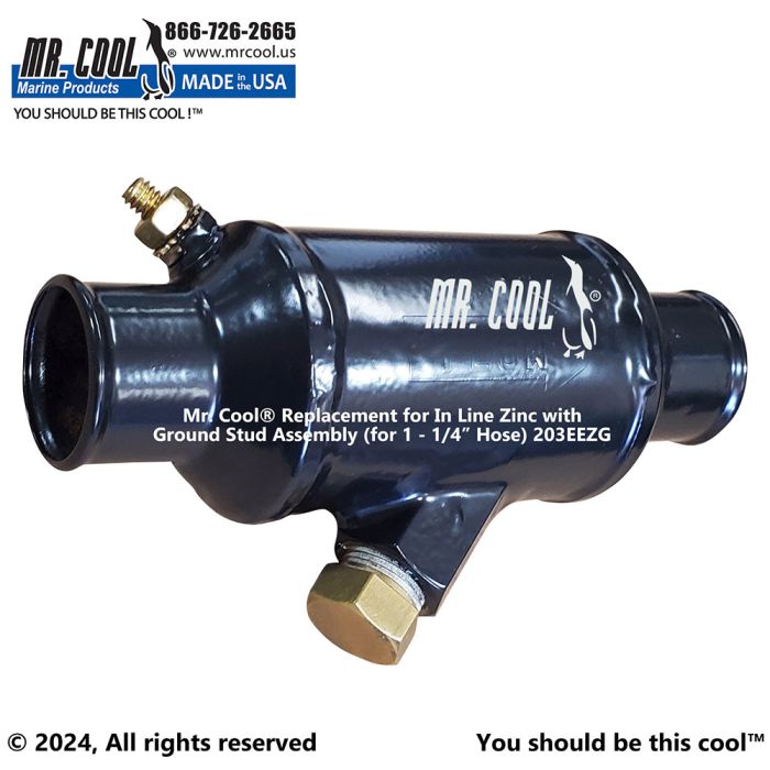 In Line Zinc For Added Protection With Ground Stud Assembly (for 1 - 1/4” Hose)