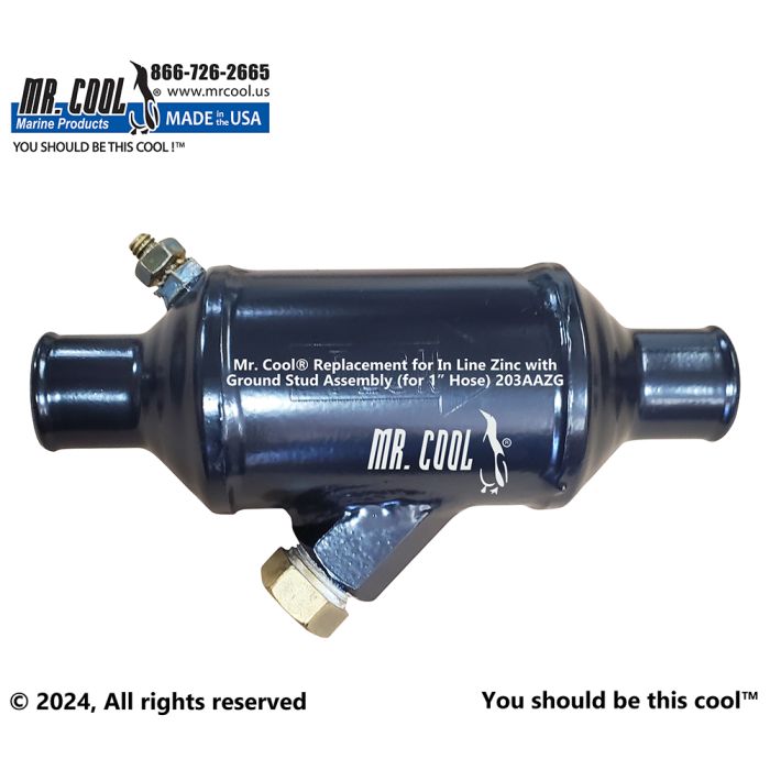 In Line Zinc For Added Protection With Ground Stud Assembly (for 1" Hose)