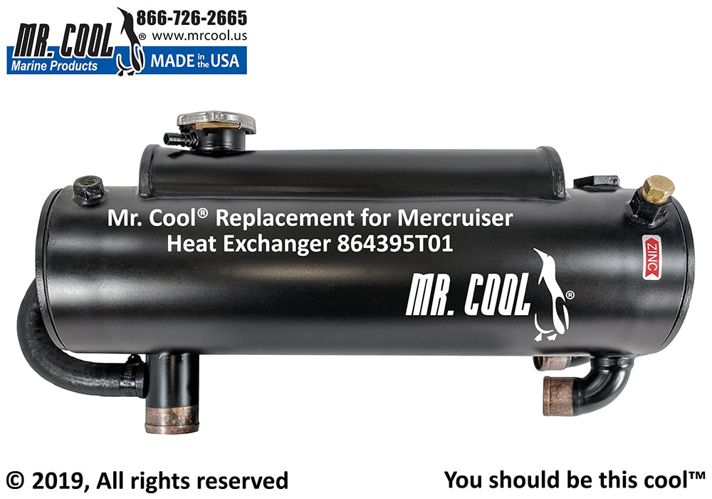 Mercruiser 864395T01 4.3L. 5.0L, 5.7L & 6.2L  Heat Exchanger (With Hose) Replacement
