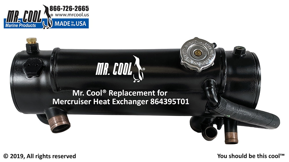Mercruiser 864395T01 4.3L. 5.0L, 5.7L & 6.2L  Heat Exchanger (With Hose) Replacement