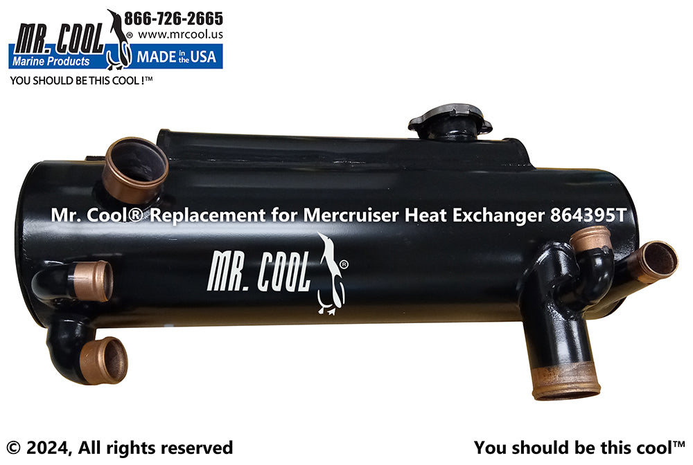 Mercruiser 864395T 4.3L. 5.0L, 5.7L & 6.2L  Heat Exchanger (No Hose) Replacement
