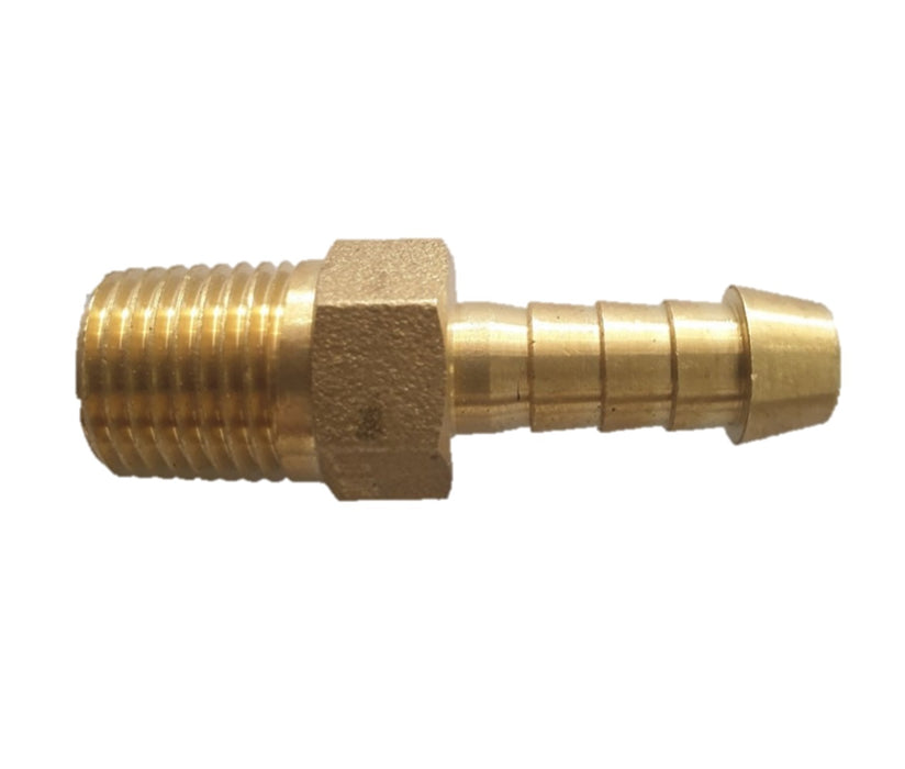 Hose Tail Fitting 10mm - Brass 1/4" BSP x 3/8" (10mm)