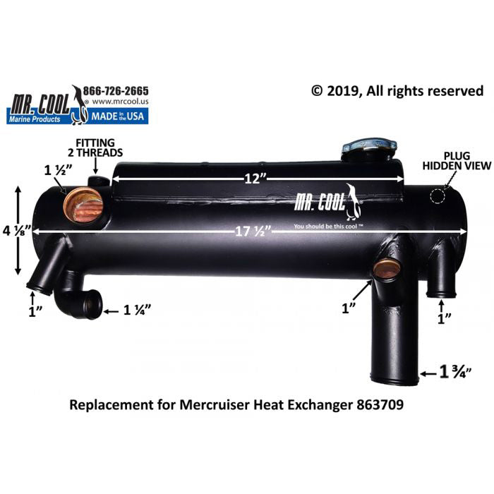 Mercruiser 863709A02 4.3L. 5.0L, 5.7L & 6.2L  Heat Exchanger Replacement
