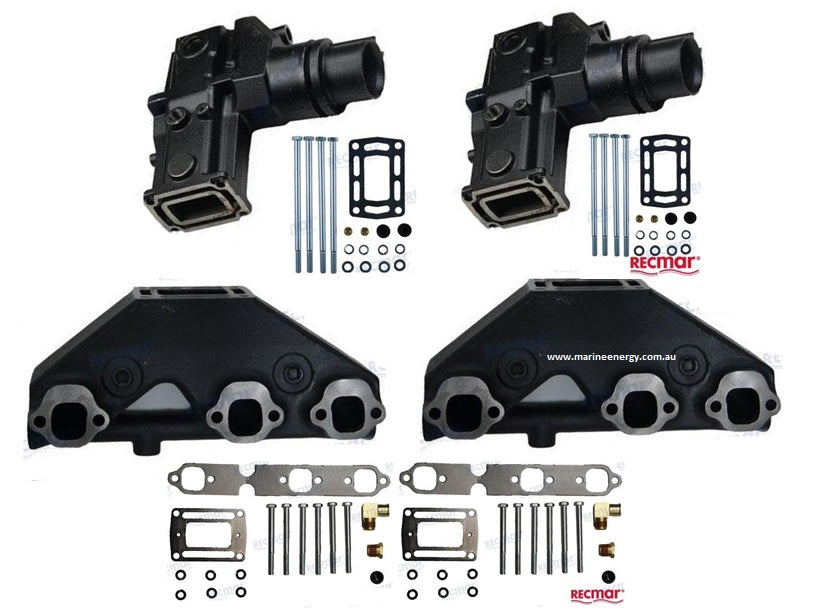 Volvo Penta V6 4.3L Manifolds & Tall Risers (10.3") Kit RECMAR