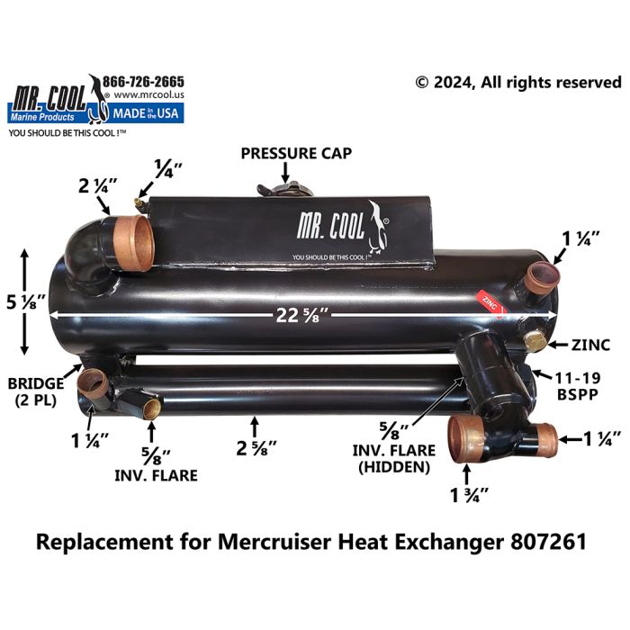 Cummins Mercruiser CMD 807261 Heat Exchanger