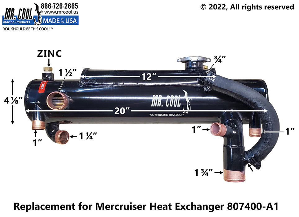 Mercruiser 807400A1 V8 Big Block 7.4L & 8.2  Heat Exchanger Replacement