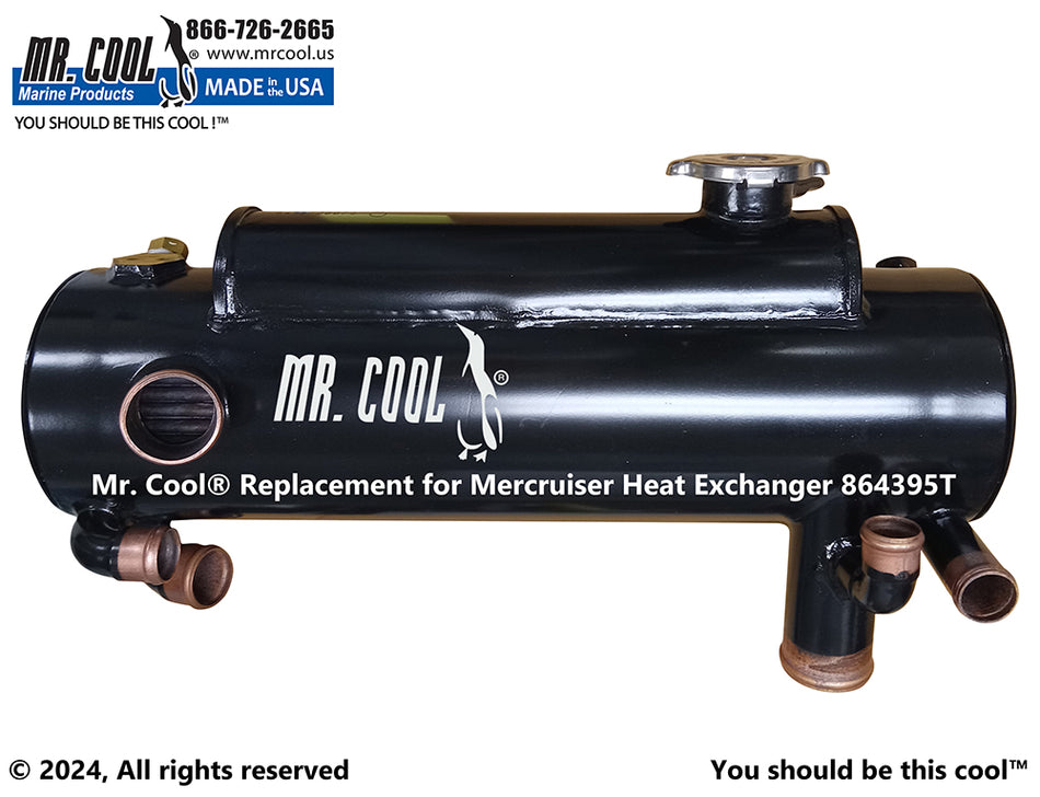 Mercruiser 864395T 4.3L. 5.0L, 5.7L & 6.2L  Heat Exchanger (No Hose) Replacement