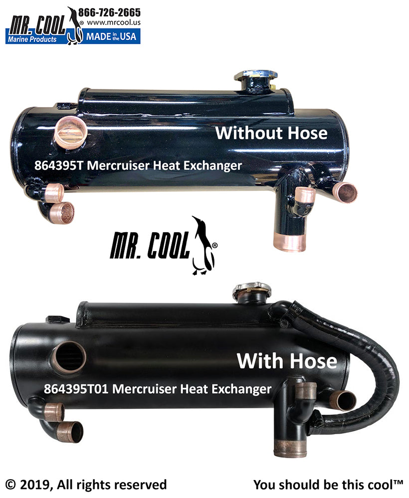 Mercruiser 864395T01 4.3L. 5.0L, 5.7L & 6.2L  Heat Exchanger (With Hose) Replacement