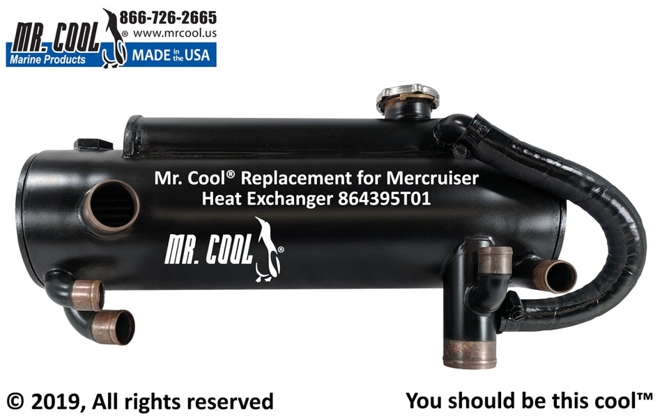 Mercruiser 864395T01 4.3L. 5.0L, 5.7L & 6.2L  Heat Exchanger (With Hose) Replacement