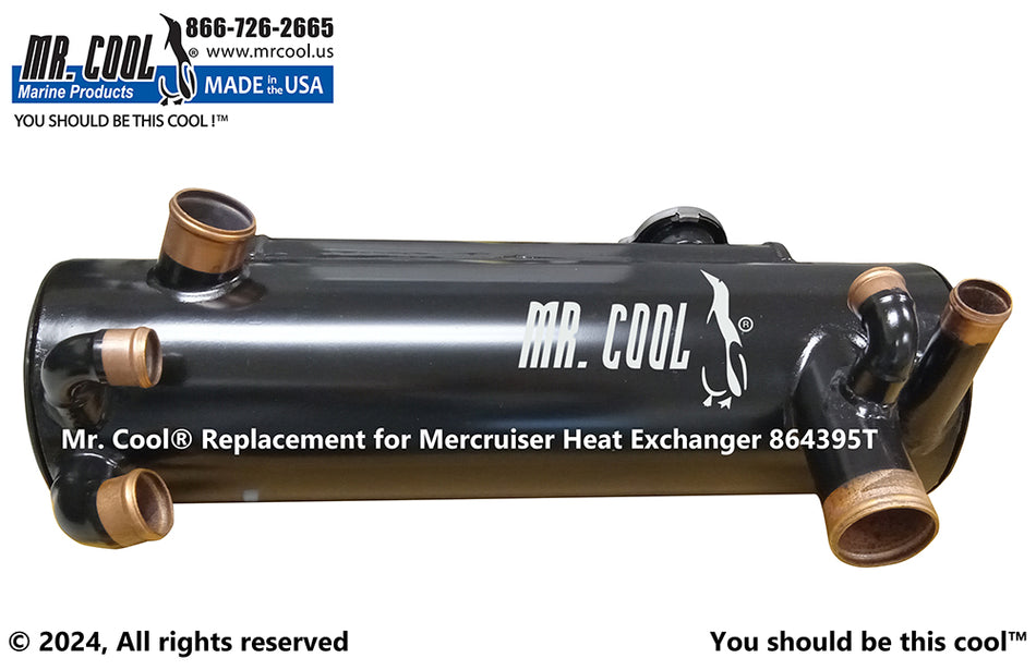 Mercruiser 864395T 4.3L. 5.0L, 5.7L & 6.2L  Heat Exchanger (No Hose) Replacement