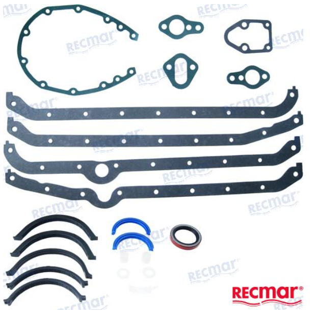 Mercruiser, Volvo V8 Small Block Oil Pan Gasket Kit With Port Side Or Starboard Dipstick, Replacement