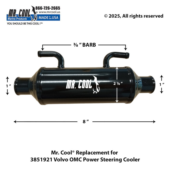 Mr Cool 3851921 Volvo OMC Power Steering Cooler Replacement