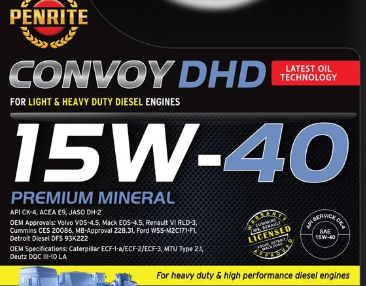 Penrite DHD 15W-40 Premium Mineral 60L Drum Volvo VDS-4.5 approval