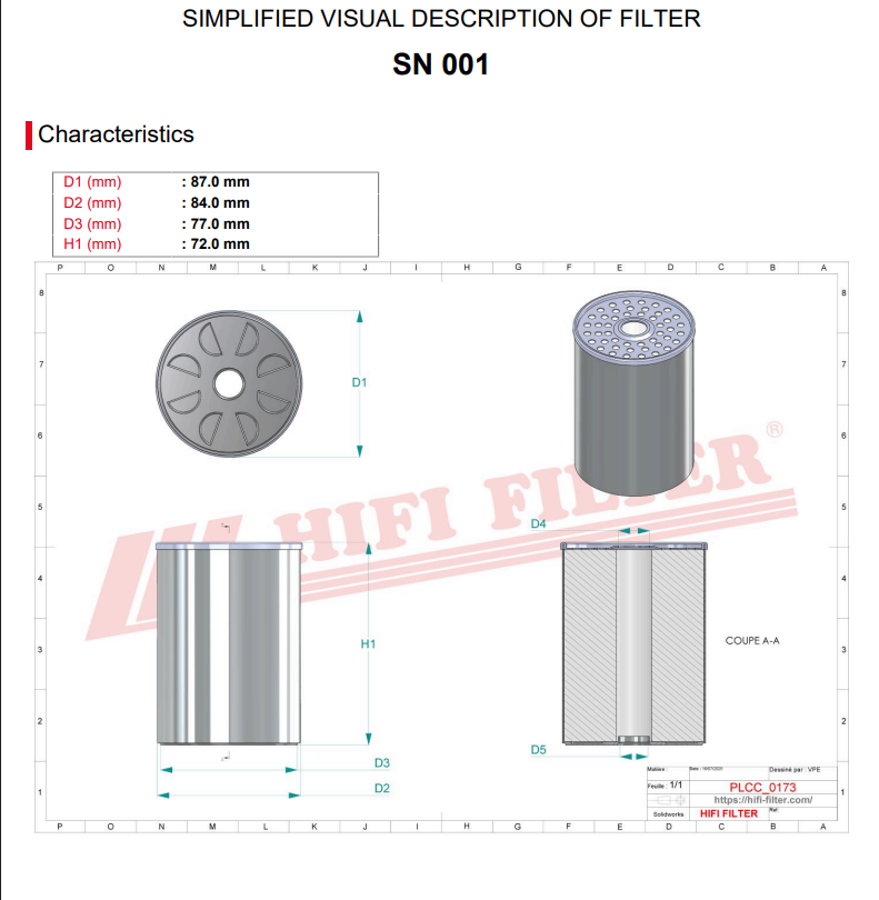 CAV Diesel Fuel Filter 3581078, Delphi 296, FF167A, BF825, R2132P