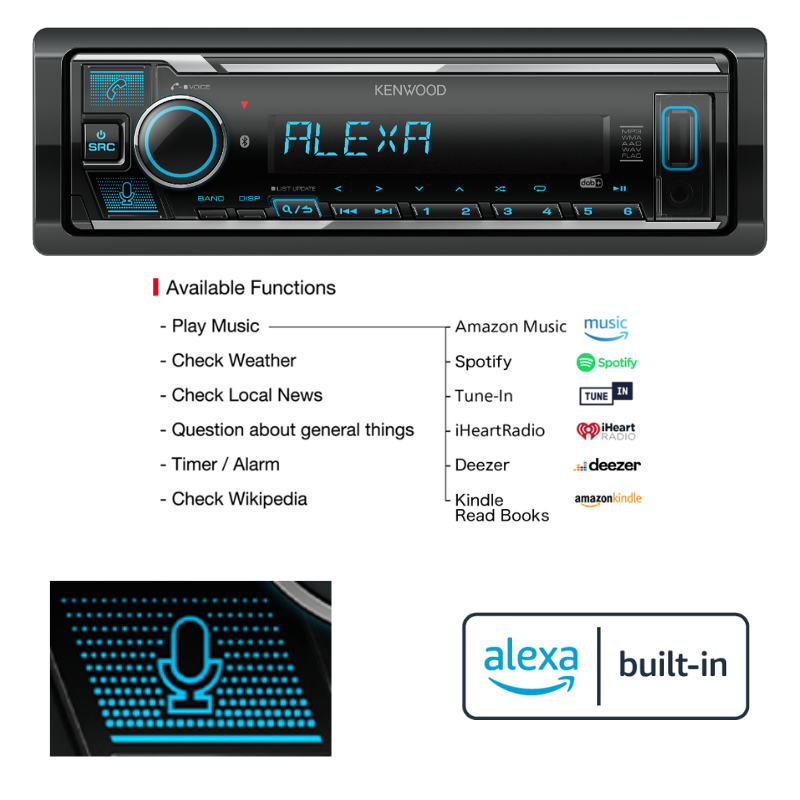 KENWOOD MARINE MECHLESS DAB+ BLUETOOTH STEREO HEAD UNIT KMR-M508DAB