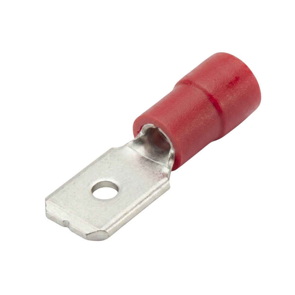 CARROLL RED CRIMP TERMINAL SPADE MALE 6.3MM 100PK