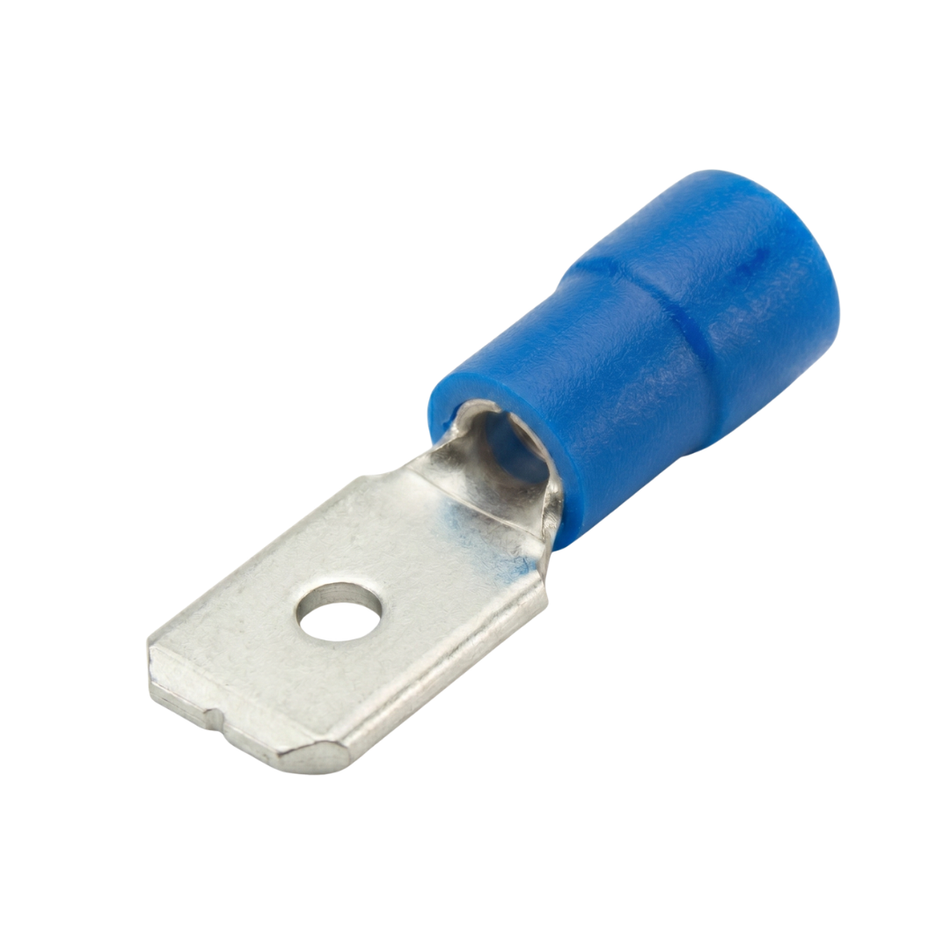 CARROLL BLUE CRIMP TERMINAL SPADE MALE 6.3MM 100PK