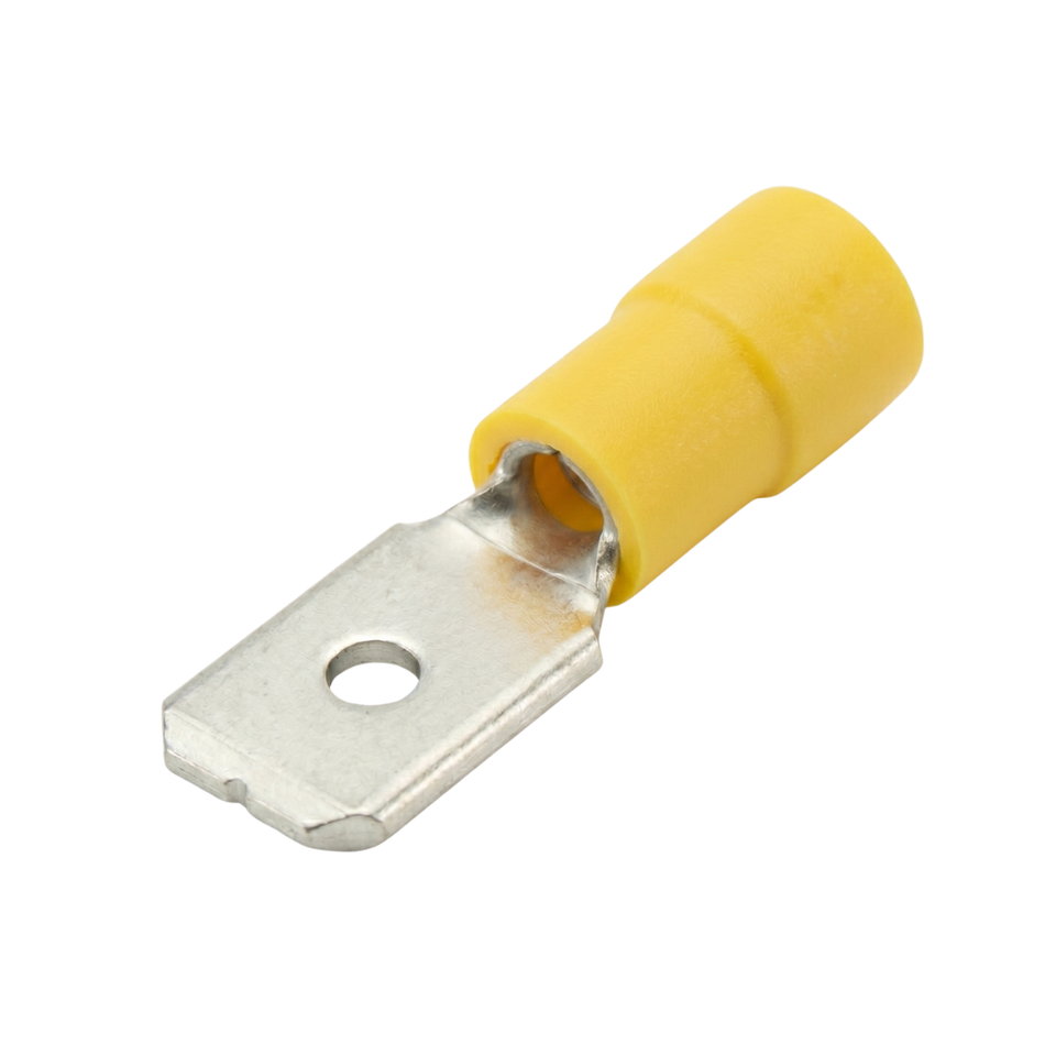 CARROLL YELLOW CRIMP TERMINAL SPADE MALE 6.3MM 100PK