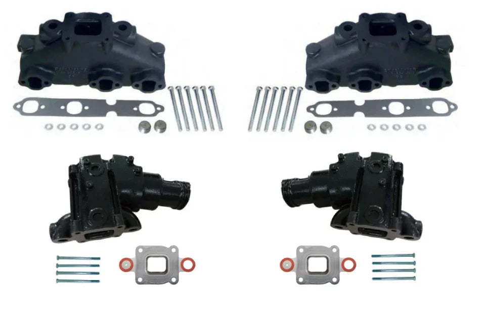 Mercruiser V6 4.3L Dry Joint Manifold and Riser (8.0") Kit RECMAR Replacement