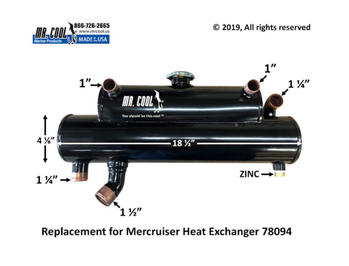 Mercruiser 78094 Heat Exchanger (Rear Mount) Replacement