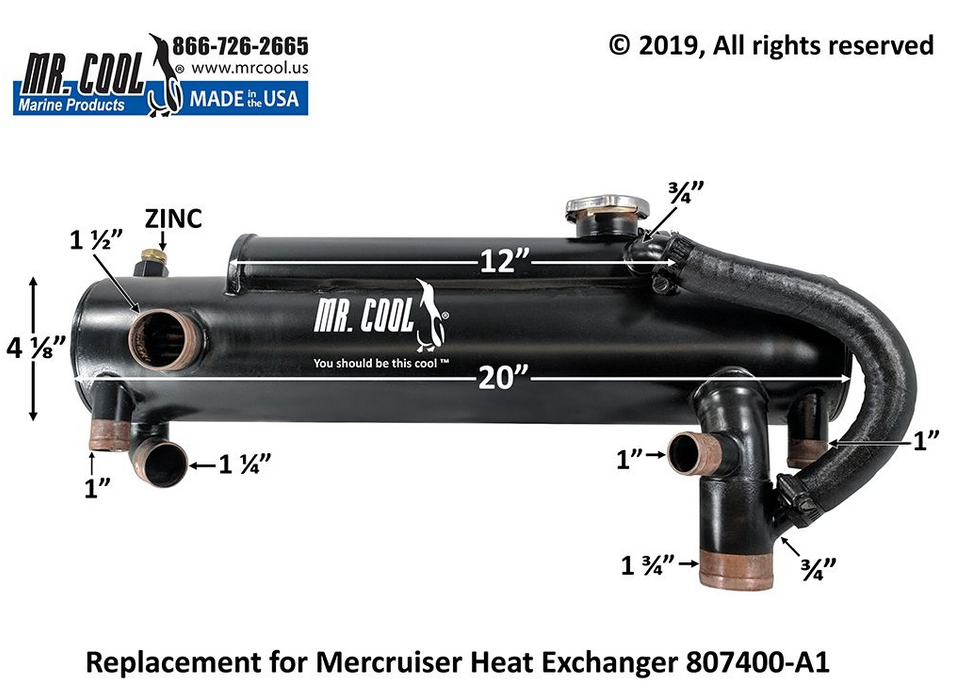 Mercruiser 807400A1 V8 Big Block 7.4L & 8.2  Heat Exchanger Replacement