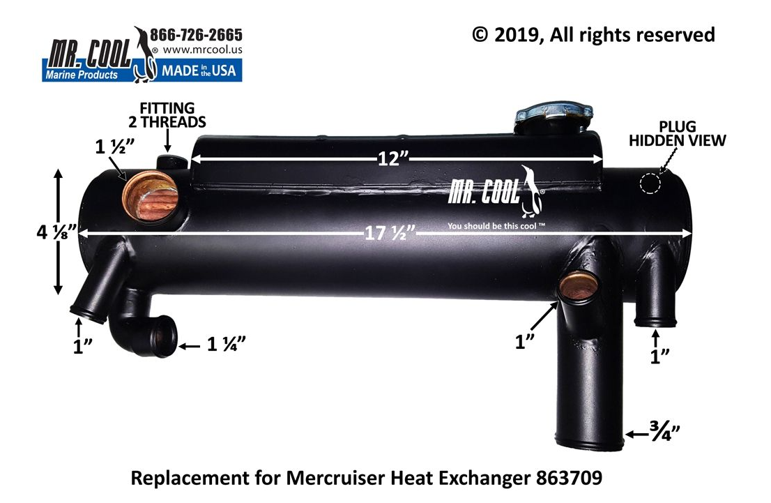 Mercruiser 863709A02 4.3L. 5.0L, 5.7L & 6.2L  Heat Exchanger Replacement
