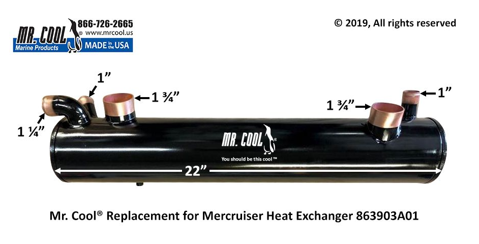 Mercruiser 863903A01 V8 Big Block 8.1L (496 MAG) Heat Exchanger