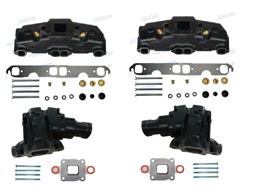 Mercruiser V8 5.0L, 5.7L & 6.2L Dry Joint Manifold And Riser (8") Kit ...