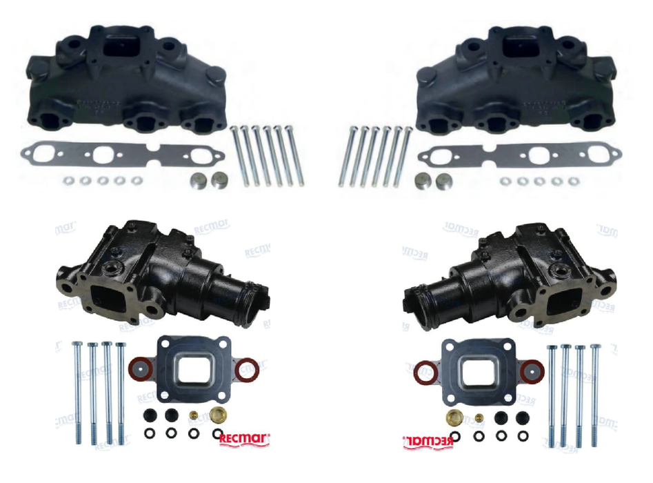 Mercruiser V6 4.3L Dry Joint Manifold and Riser (6.5") Kit RECMAR Replacement