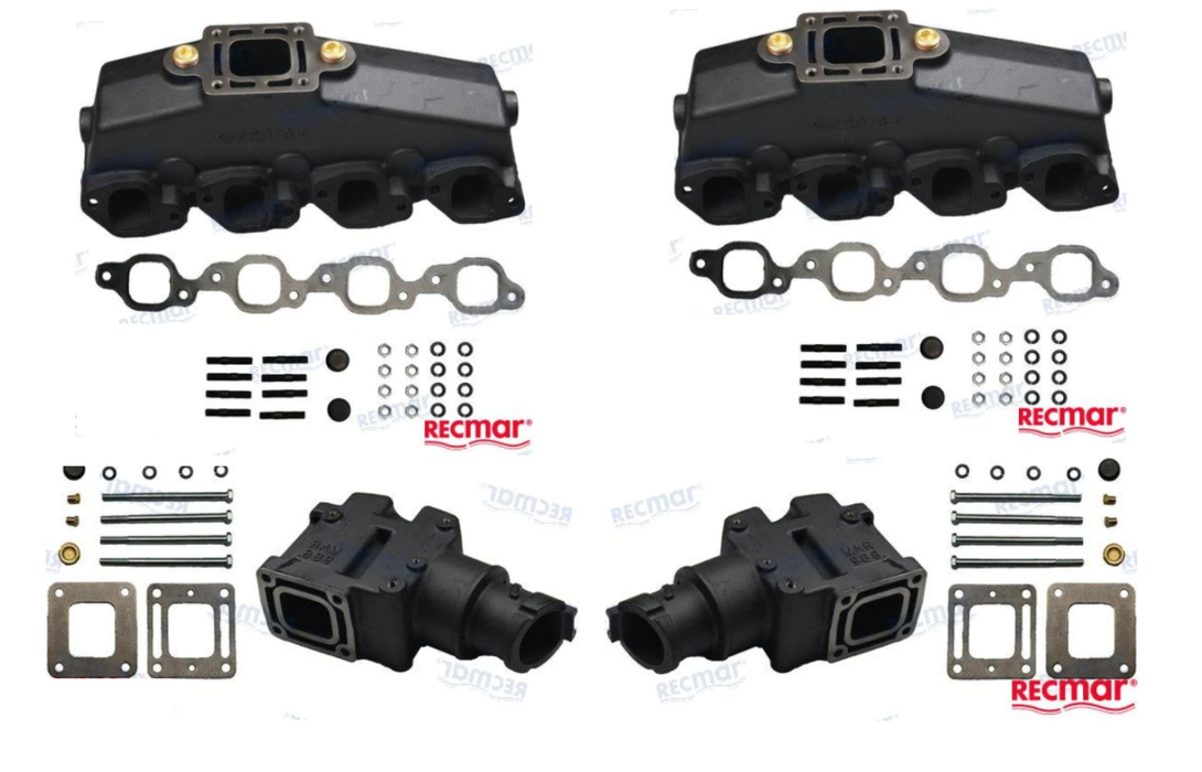 Mercruiser V8 Big Block 7.4L Manifold and Riser Kit RECMAR Replacement