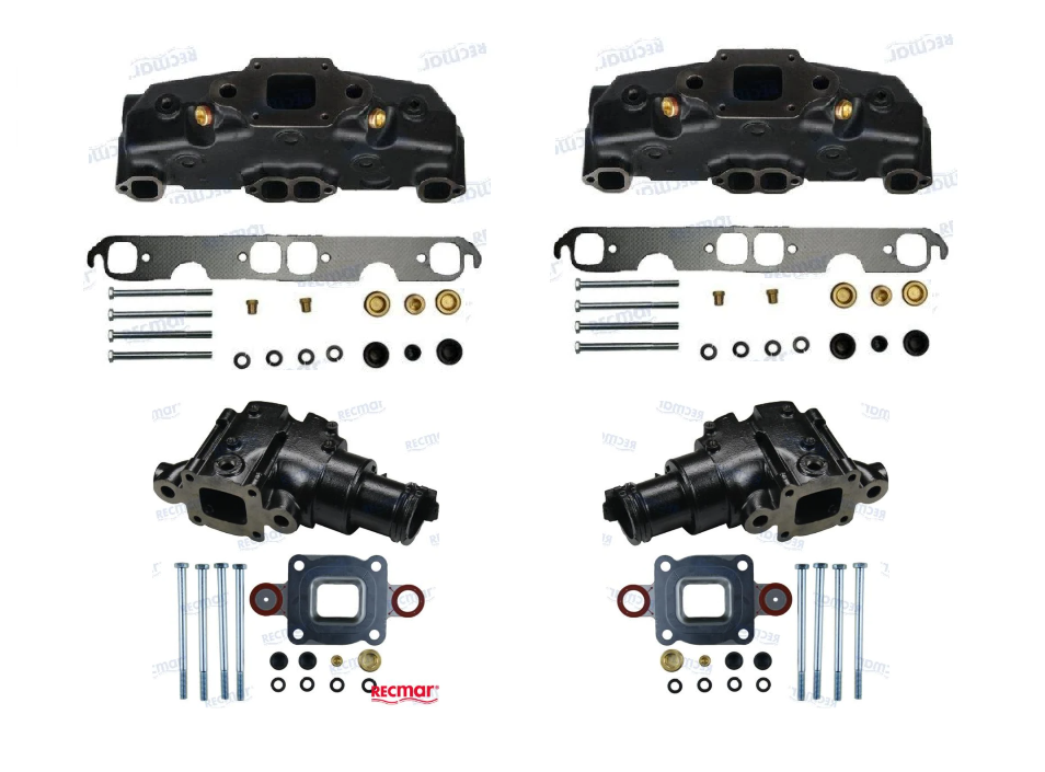 Mercruiser V8 5.0L, 5.7L & 6.2L Dry Joint Manifold and Riser (6.5") Kit RECMAR Replacement