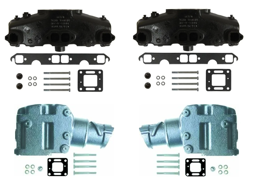 Aftermarket Mercruiser V8 Small Block Manifold & Riser Kits - Marine ...