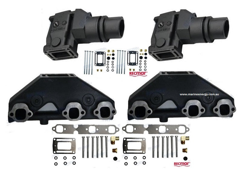 Volvo Penta V6 4.3L Manifolds & Standard Risers (7.8") Kit RECMAR