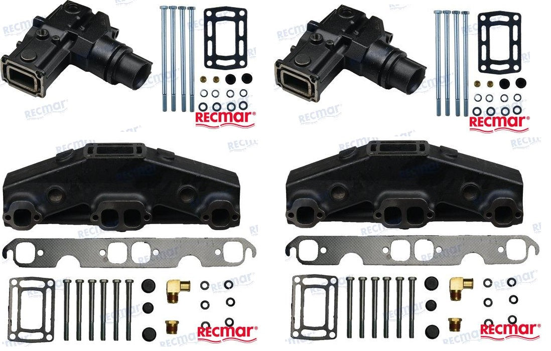 Volvo Penta V8 5.0, 5.7L Manifolds & Tall Risers (10.3") Kit RECMAR